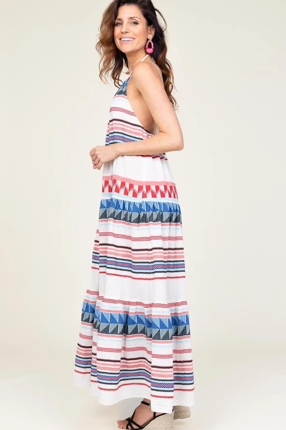 Jacquard Maxi Dress Oriana | Blue... | Devotion | Little Soho