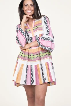 Jacquard Mini Dress Ella | Pink... | Devotion | Little Soho