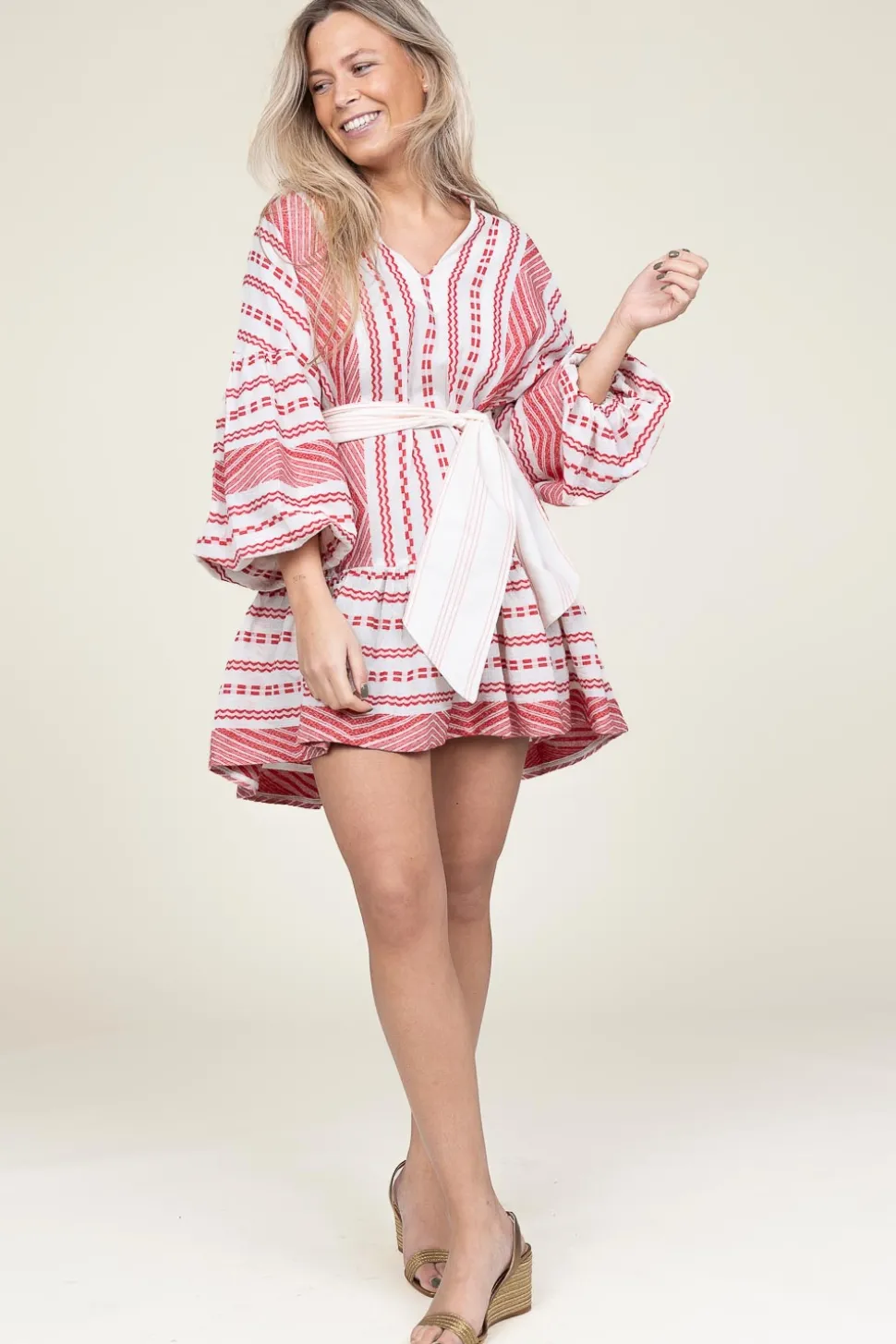 Jacquard Mini Dress Isabella | Red... | Devotion | Little Soho