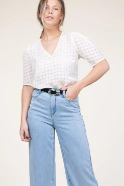 Jacquard Viscose Blend Top Pomona | White... | Dante 6 | Little Soho