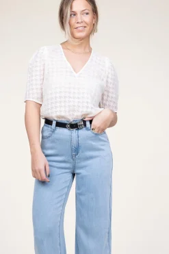 Jacquard Viscose Blend Top Pomona | White... | Dante 6 | Little Soho