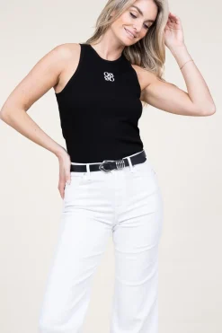 Jersey Rib Tanktop Ivi | Black... | Dante 6 | Little Soho