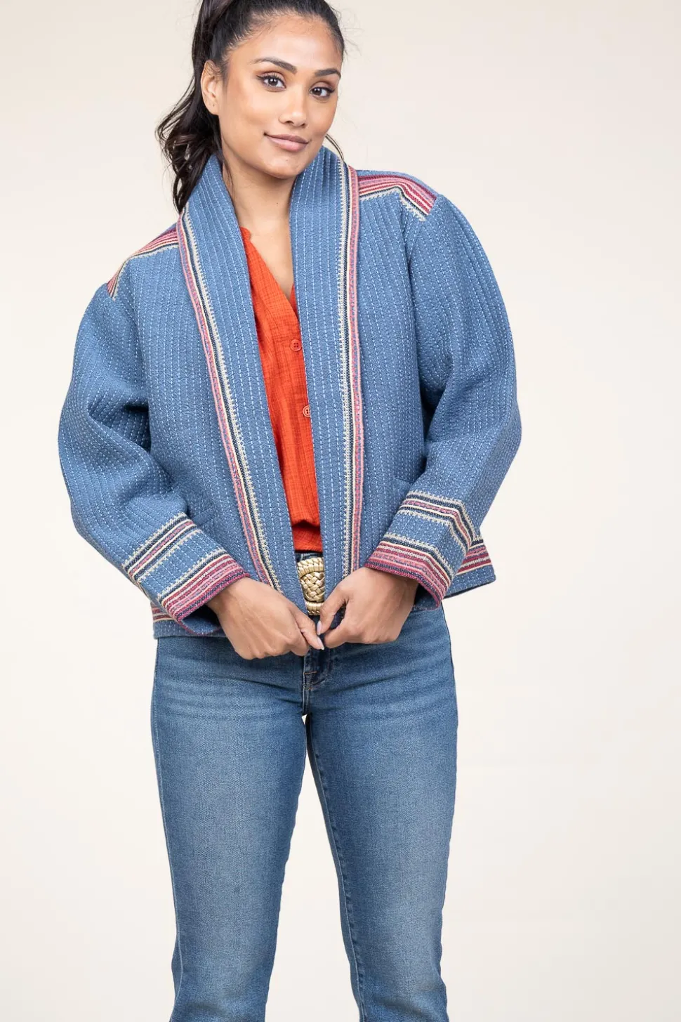 Kimono Jacket Ciago | Blue... | Ba&Sh | Little Soho