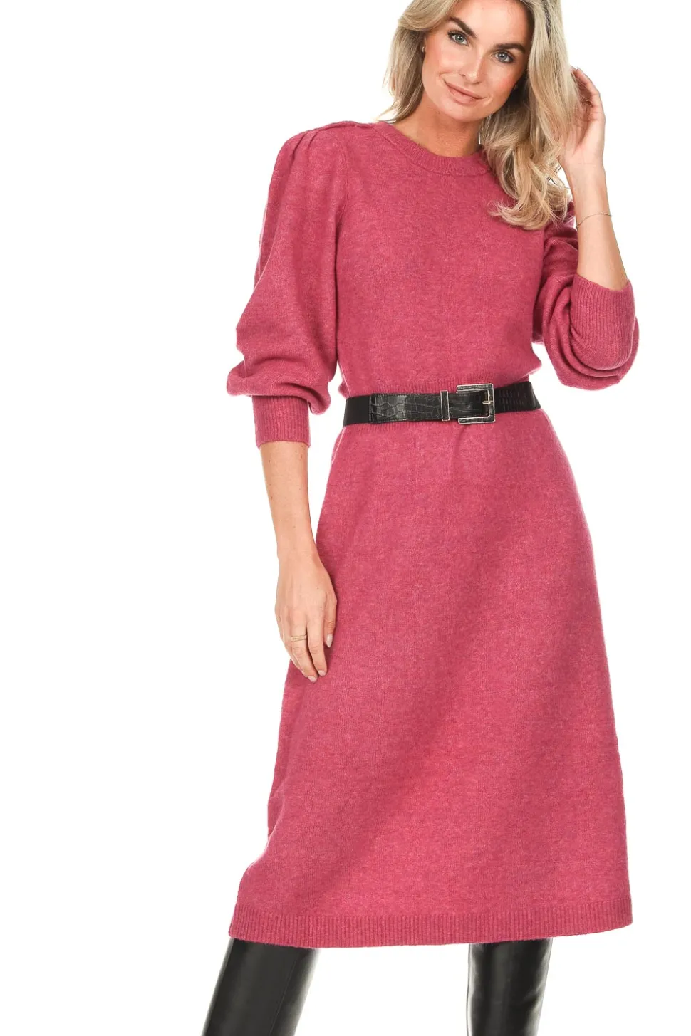 Knitted Midi-Dress Aninia | Pink... | Dante 6 | Little Soho