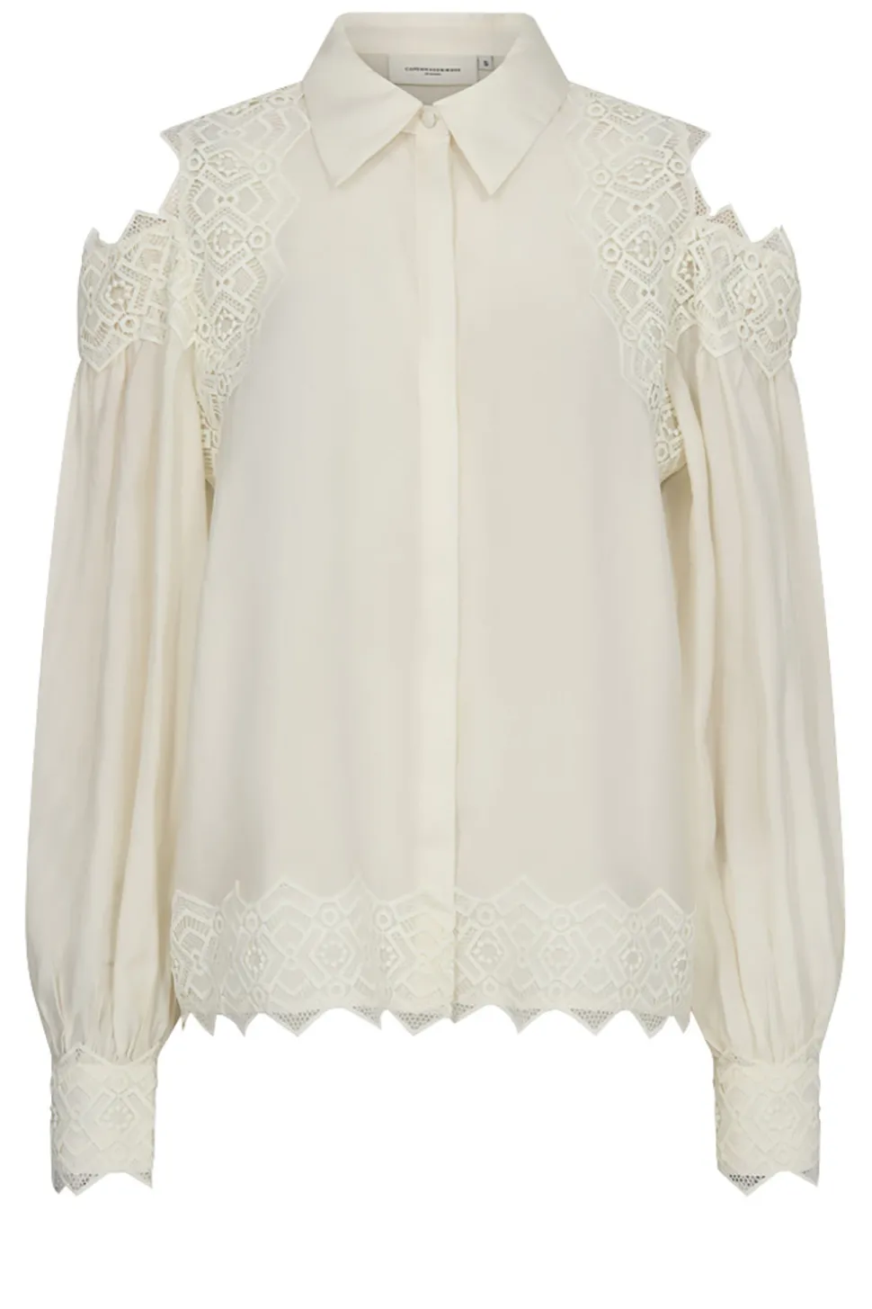 Lace Blouse With Cut-Outs Molly | Natural... | Copenhagen Muse | Little Soho