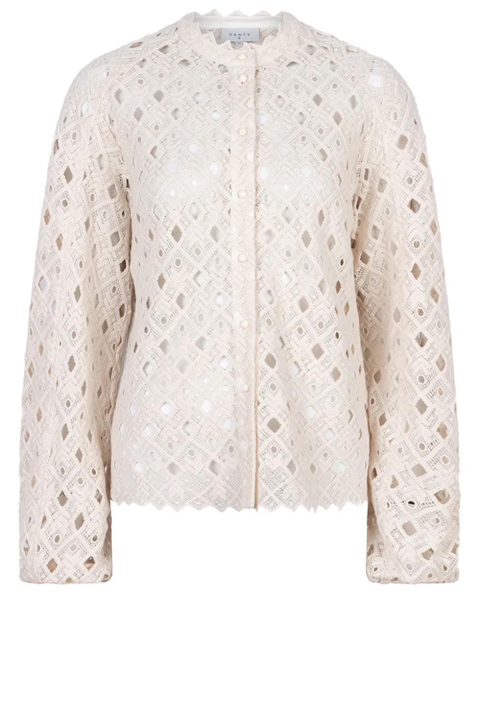 Lace Blouse With Puffed Sleeves Afira | Natural... | Dante 6 | Little Soho