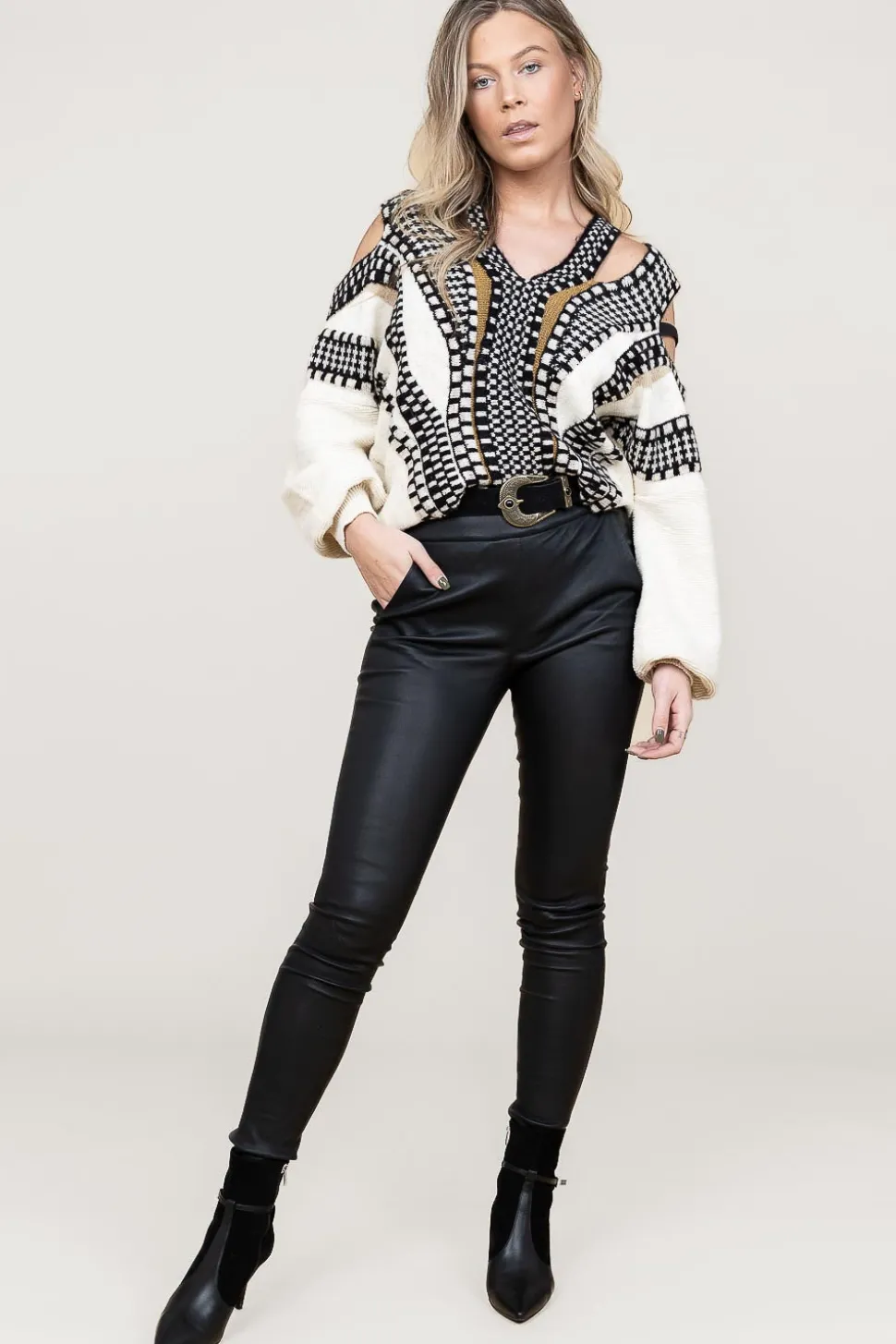 Lamb Leather Stretch Leggings Eden | Black... | Studio Ar | Little Soho