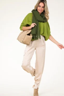 Large Soft Wool Blend Scarf Lilly | Green... | Moment Amsterdam | Little Soho