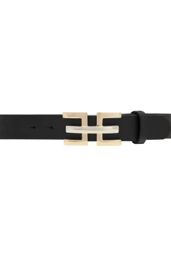 Leather Belt With Gold Colored Buckle Alce | Black... | Depeche | Little Soho