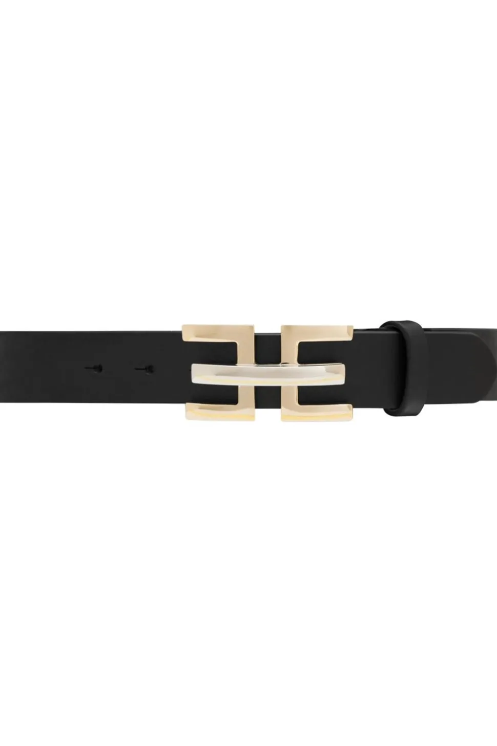 Leather Belt With Gold Colored Buckle Alce | Black... | Depeche | Little Soho