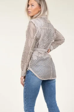 Leather Blouse Tjez | Taupe... | Ibana | Little Soho