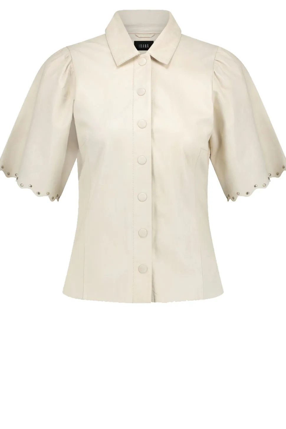 Leather Blouse With Studs Tanra | Natural... | Ibana | Little Soho