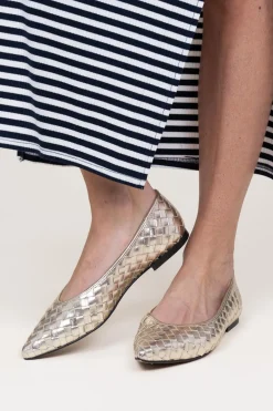 Leather Braided Flats Magda | Gold... | Toral | Little Soho