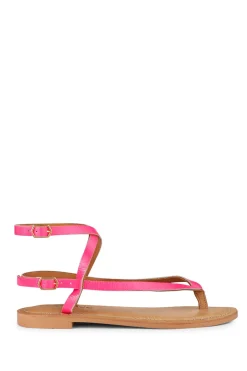 Leather Hand Made Sandals Olive | Pink... | Ivylee Copenhagen | Little Soho