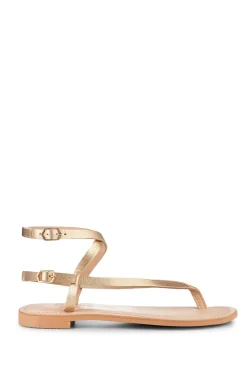 Leather Hand Made Sandals Olive | Gold... | Ivylee Copenhagen | Little Soho