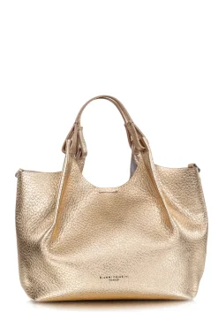 Leather Shoulder Bag Dua Medium | Gold... | Gianni Chiarini | Little Soho