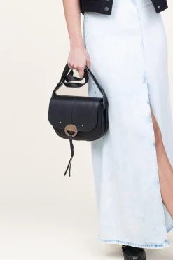 Leather Shoulder Bag Havane | Black... | Vanessa Bruno | Little Soho