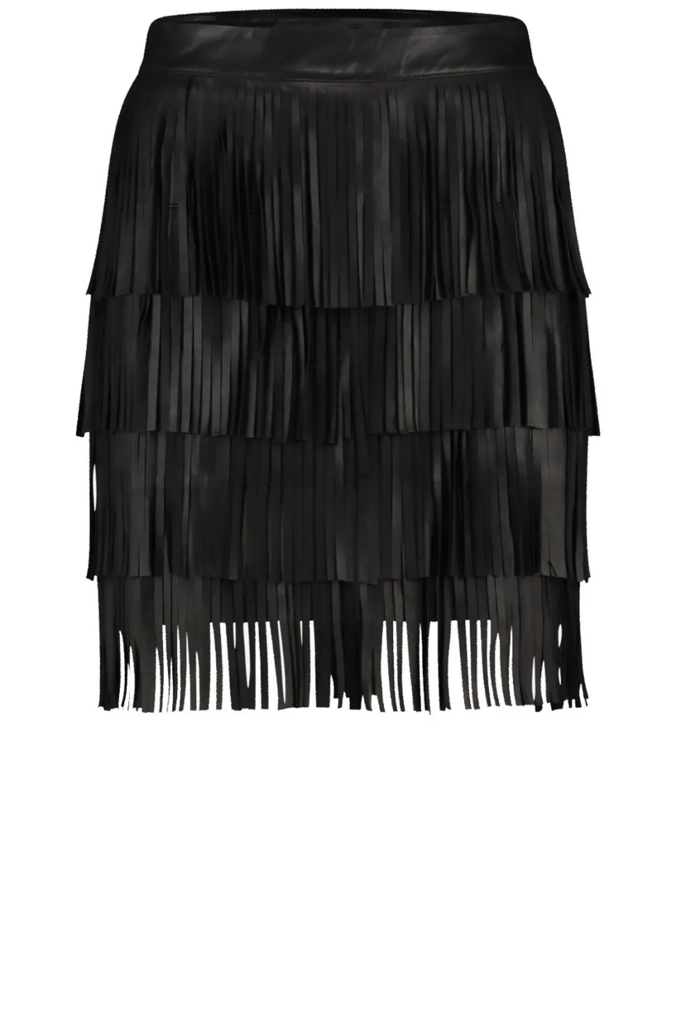Leather Skirt With Frills Sivan | Black... | Ibana | Little Soho