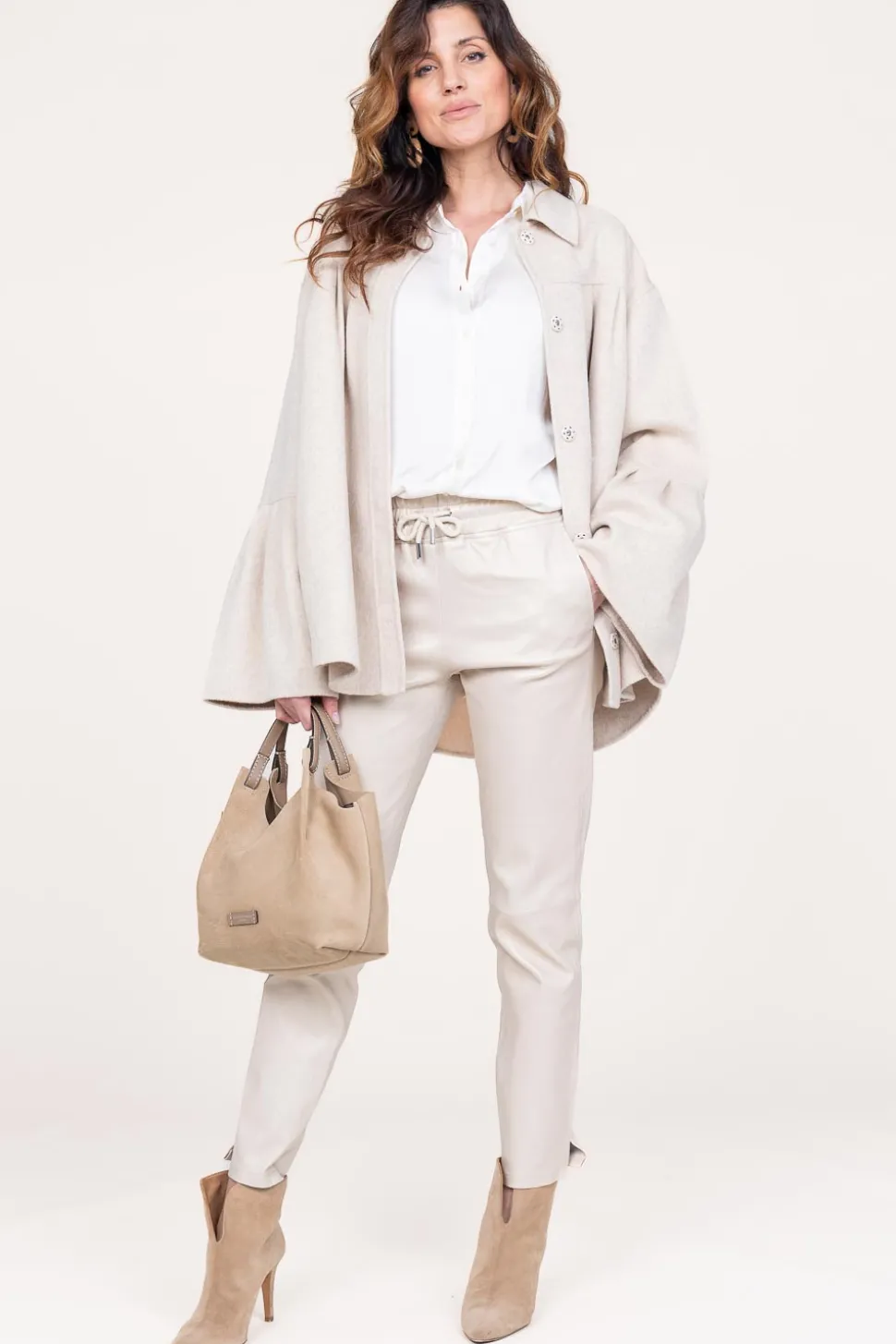 Leather Stretch Jogger Naomi | Natural... | Studio Ar | Little Soho
