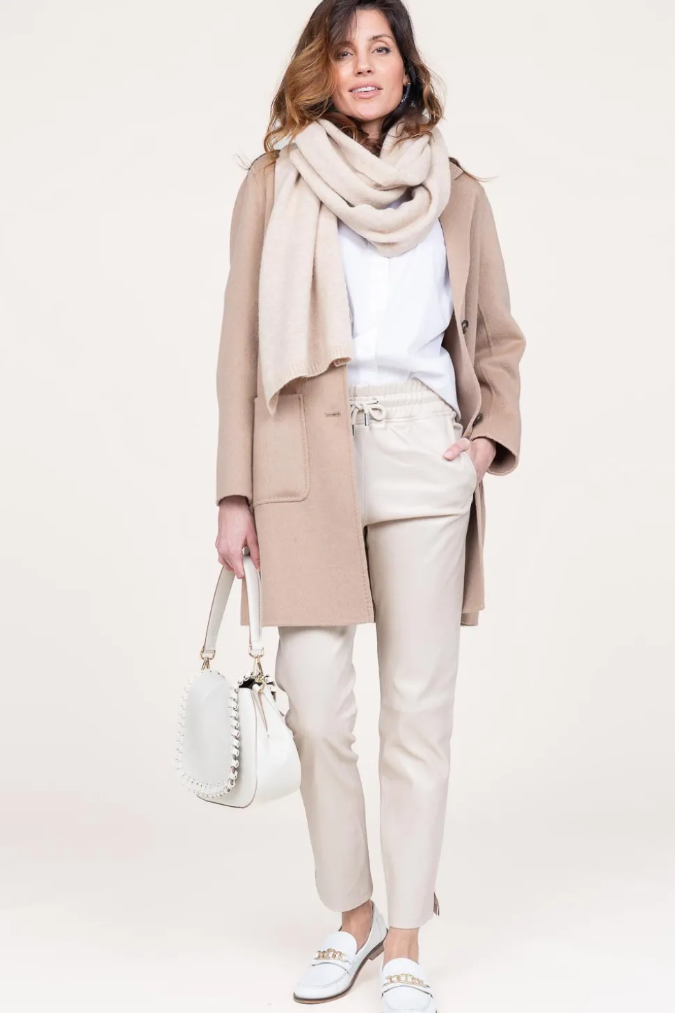 Leather Stretch Jogger Naomi | Natural... | Studio Ar | Little Soho