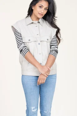 Leather Waistcoat Caro | Natural... | Alter Ego | Little Soho