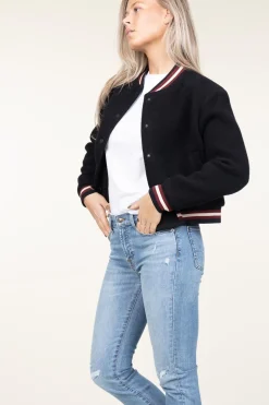 Lined Baseball Jacket Hugh | Black... | Ba&Sh | Little Soho