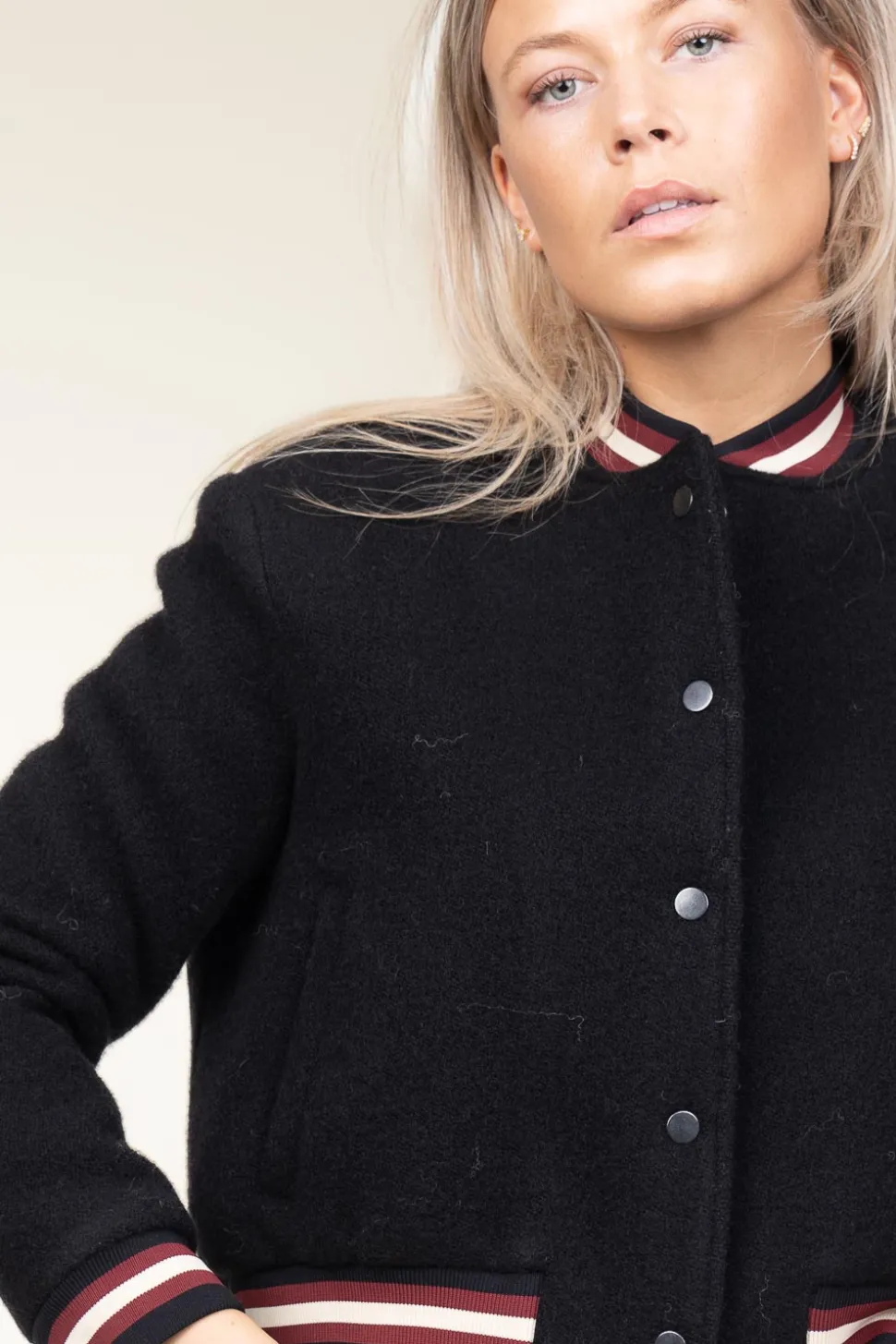 Lined Baseball Jacket Hugh | Black... | Ba&Sh | Little Soho