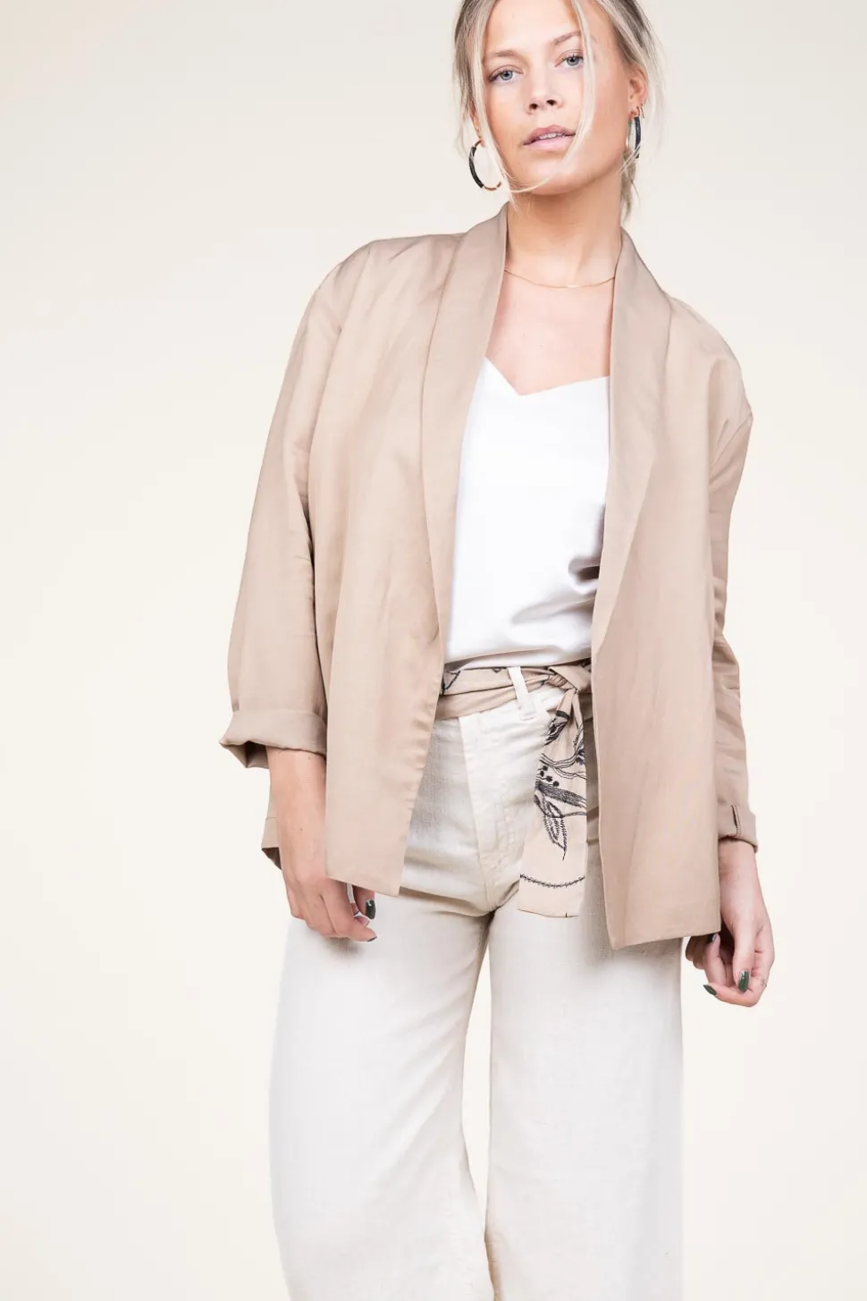 Linen Blend Jacket Erianna | Beige... | Kocca | Little Soho
