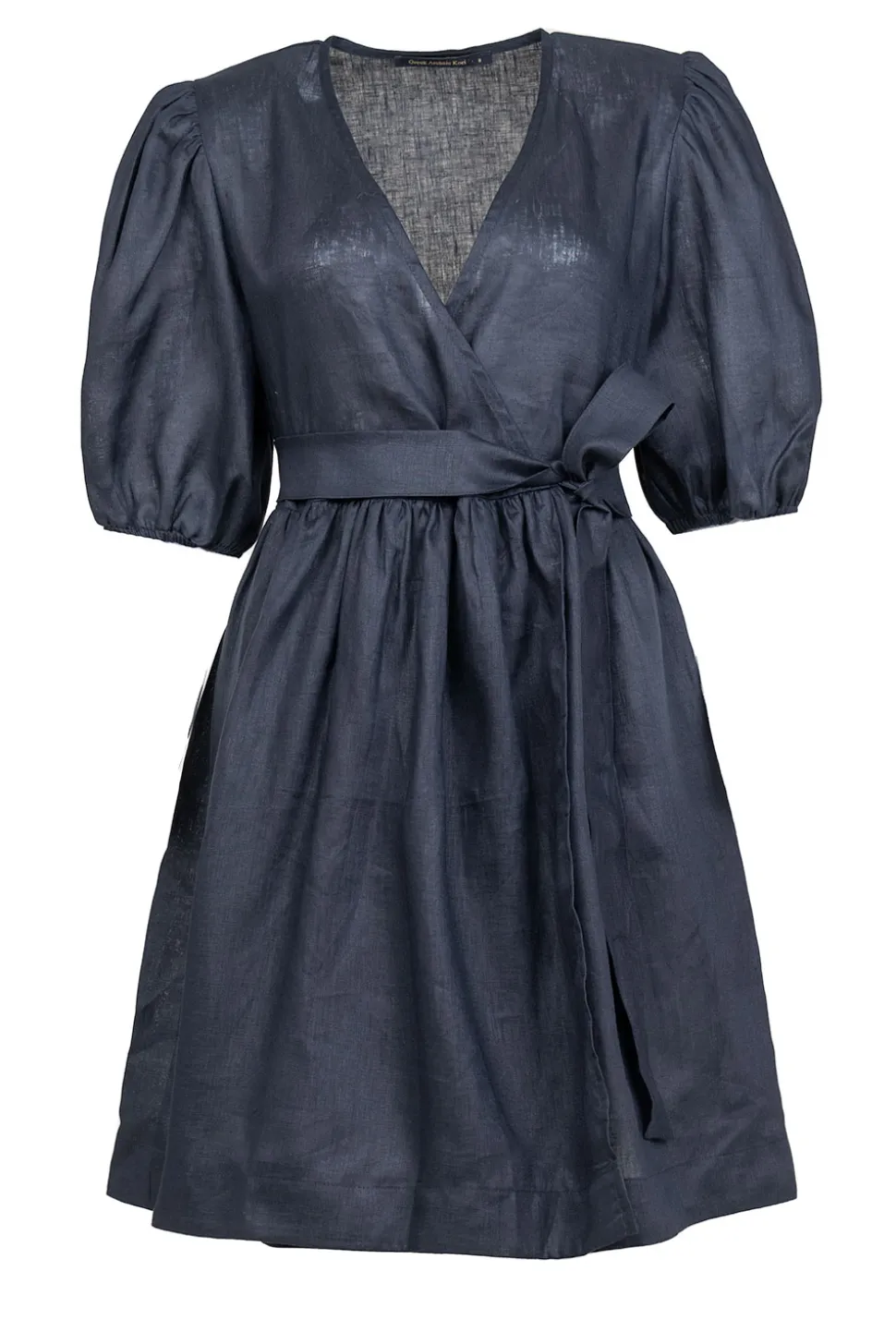 Linen Dress With Puffed Sleeves Jill | Black... | Greek Archaic Kori | Little Soho