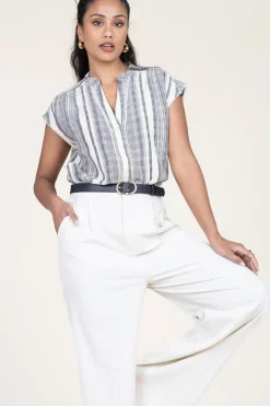 Linen Mix Blouse Fiorella | Black... | Stella Forest | Little Soho