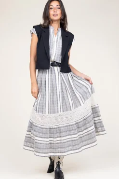 Linen Mix Maxi Skirt Fiorella | Black... | Stella Forest | Little Soho