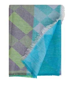 Linen Mix Scarf With Print Lilly | Blue... | Moment Amsterdam | Little Soho