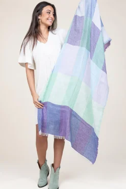 Linen Mix Scarf With Print Tara | Multi... | Moment Amsterdam | Little Soho