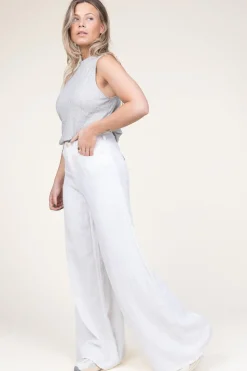 Linen Mix Wide Leg Pants Marlene | White... | Lois Jeans | Little Soho