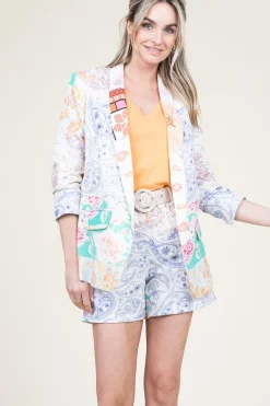 Linen Patchwork Blazer Araz | Multi... | Est'Seven | Little Soho