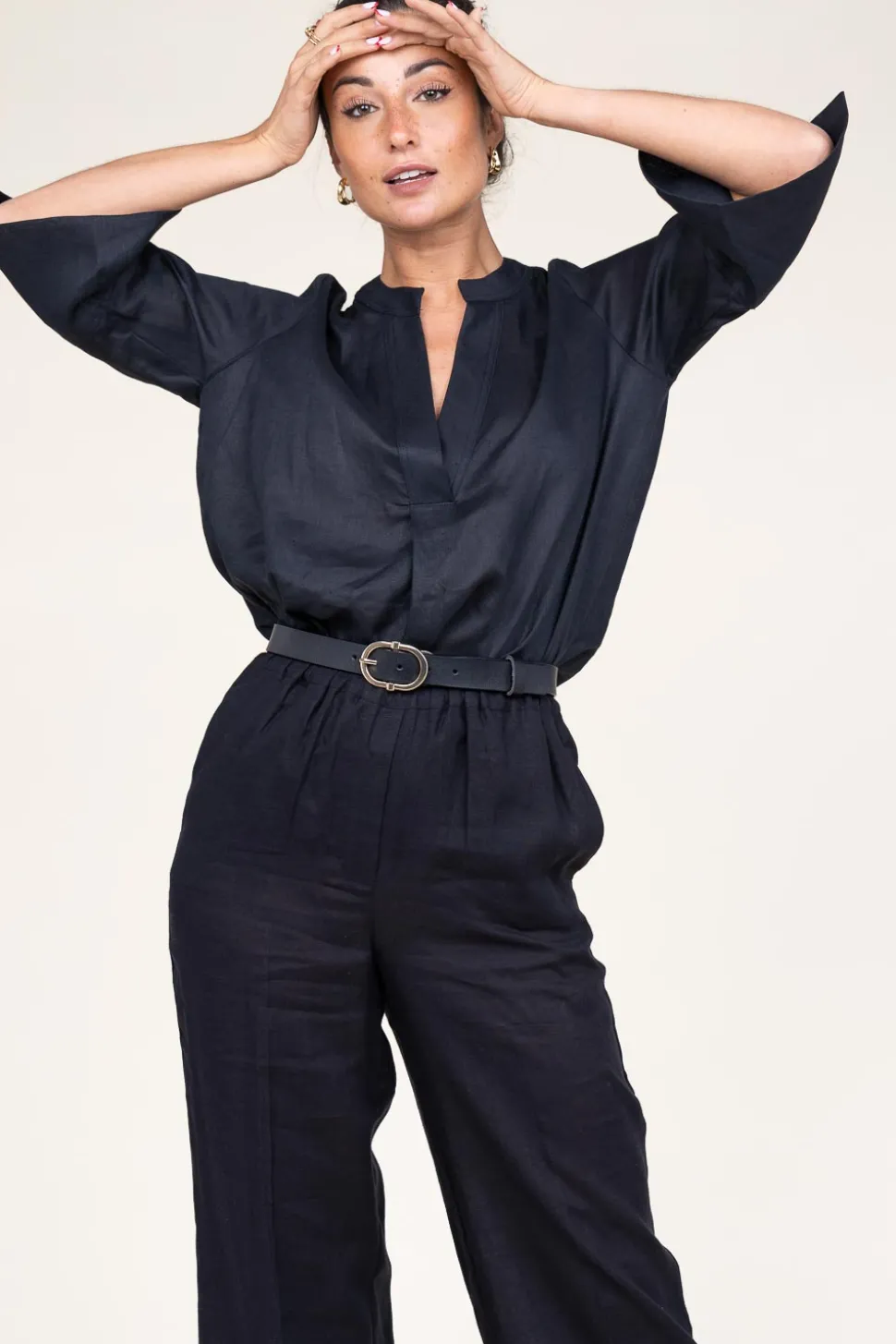 Linen Top Sena | Black... | Greek Archaic Kori | Little Soho