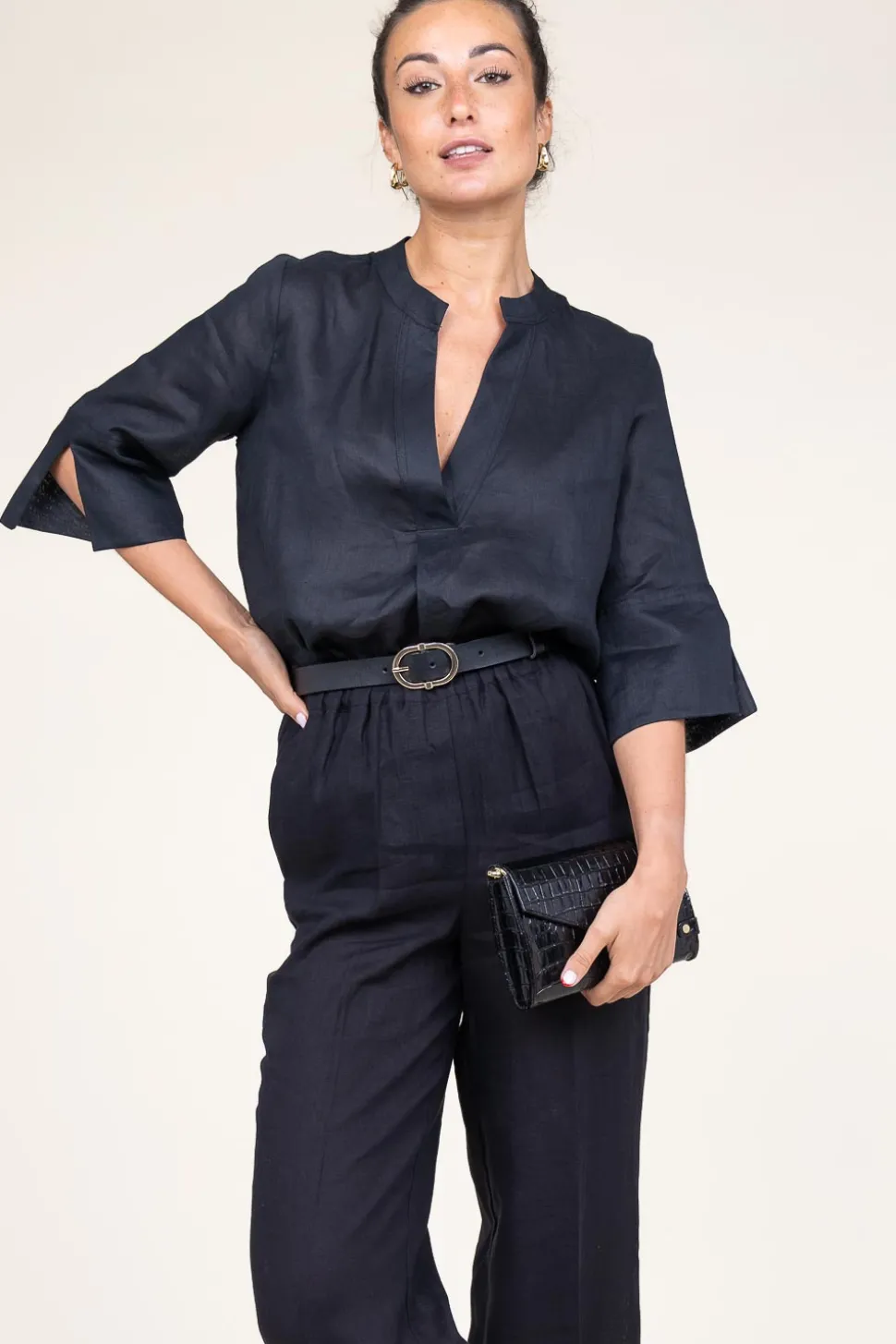 Linen Top Sena | Black... | Greek Archaic Kori | Little Soho