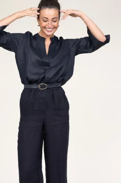 Linen Top Sena | Black... | Greek Archaic Kori | Little Soho
