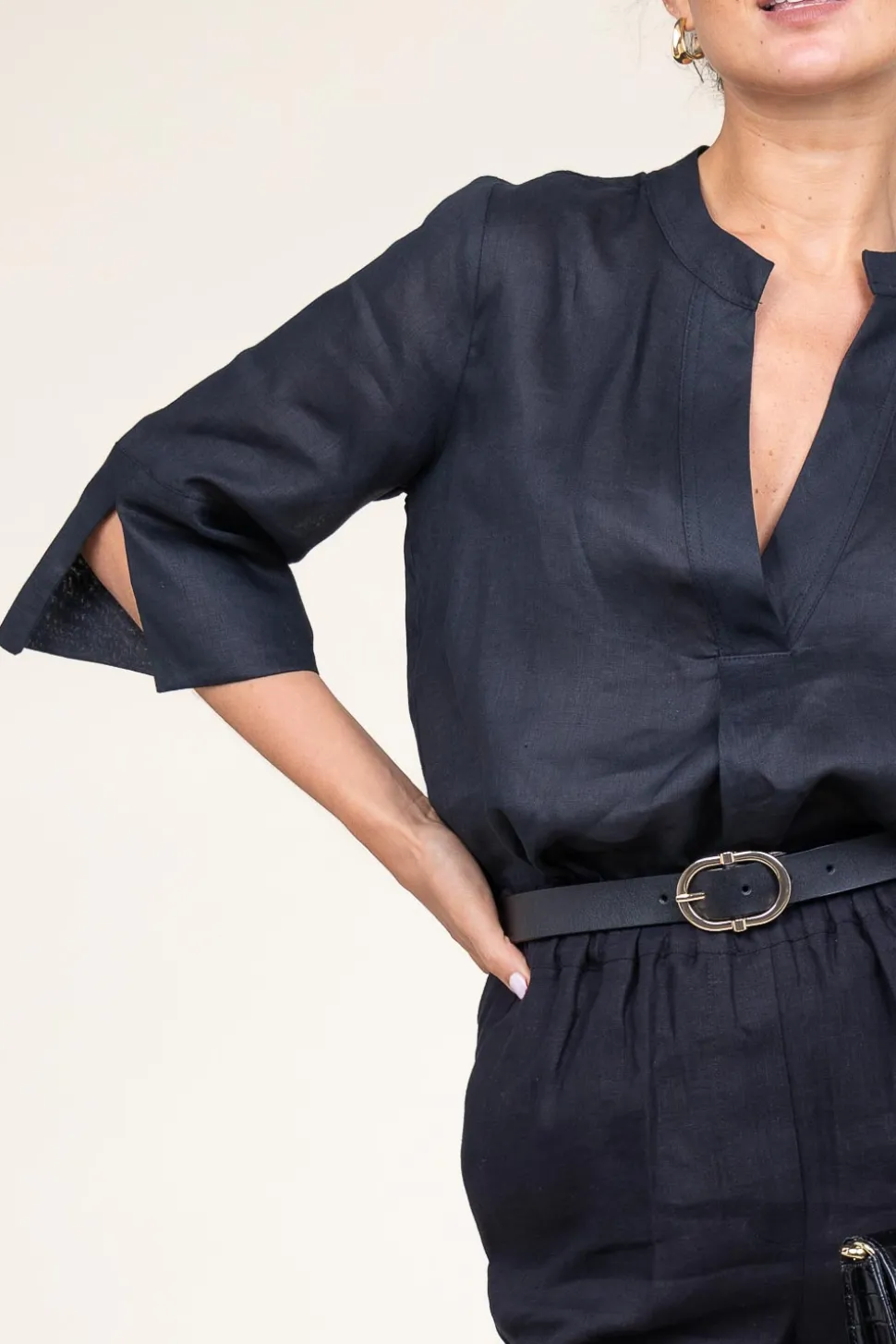 Linen Top Sena | Black... | Greek Archaic Kori | Little Soho