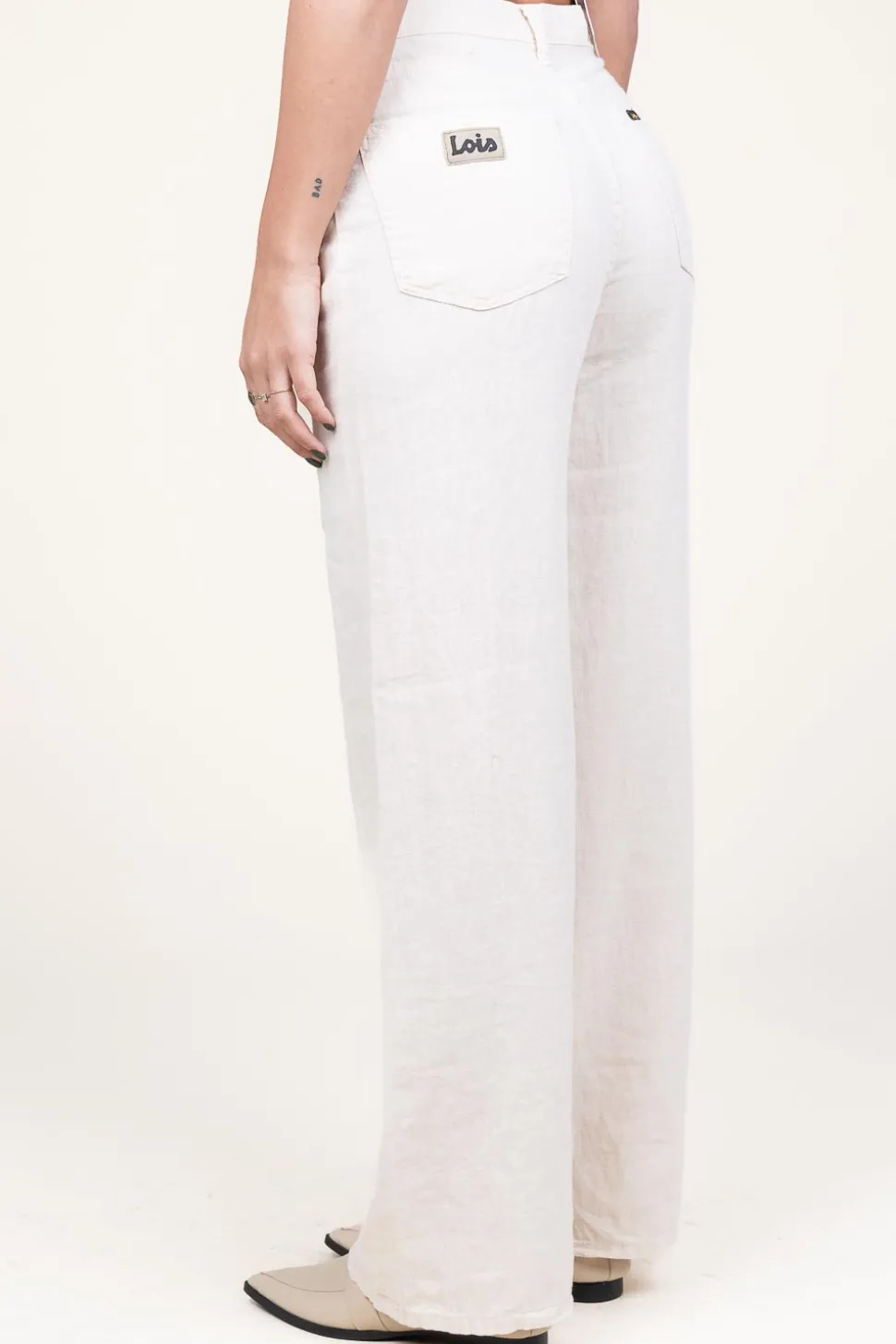 Linen Trousers Skater | Ecru... | Lois Jeans | Little Soho