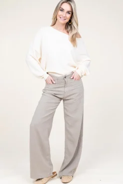 Linen Trousers Skater | Taupe... | Lois Jeans | Little Soho