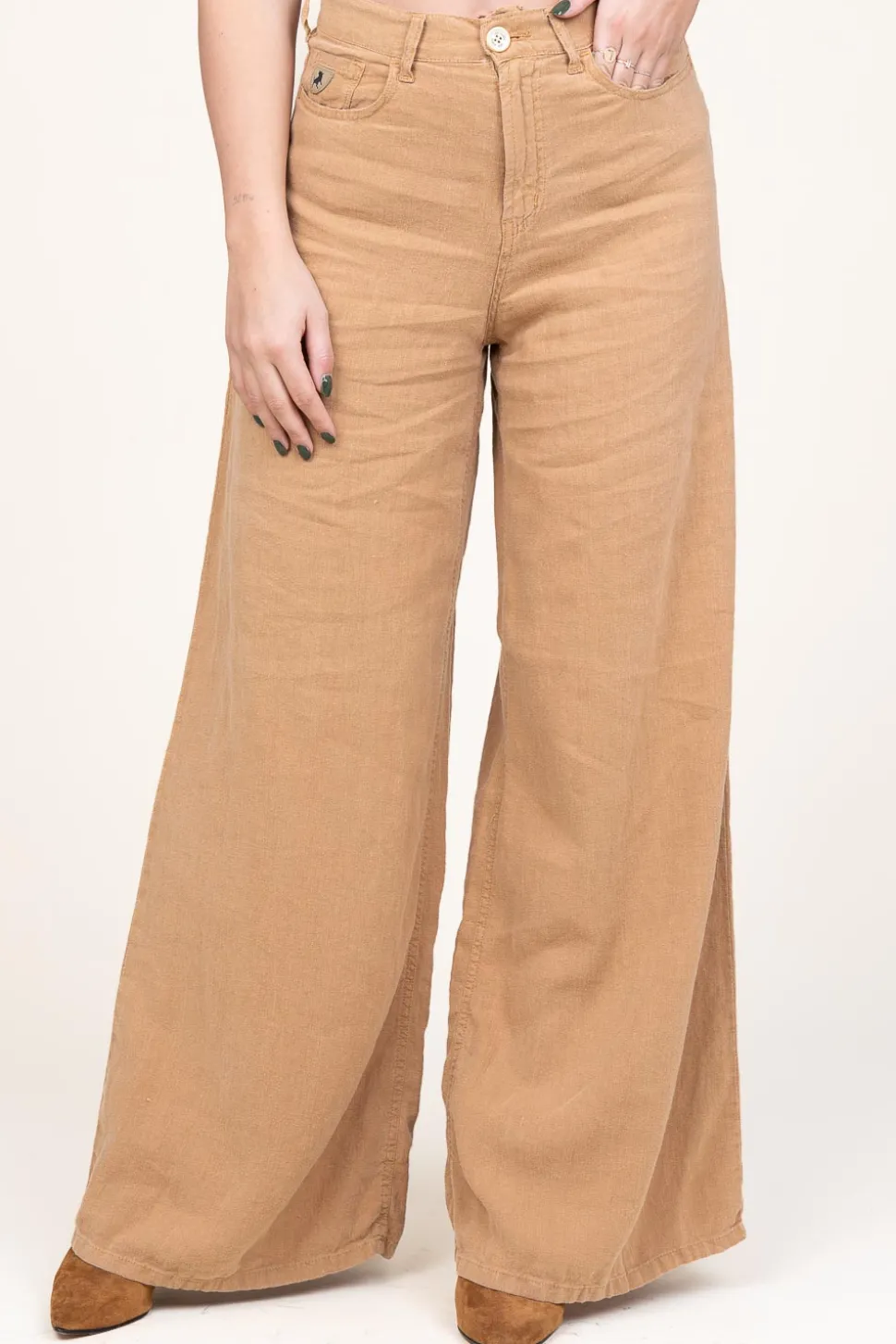 Linen Wide Leg Pants Marlene | Camel... | Lois Jeans | Little Soho