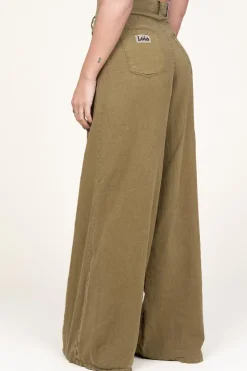 Linen Wide Leg Pants Marlene | Green... | Lois Jeans | Little Soho