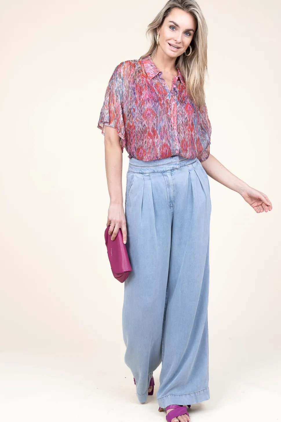 Lurex Blouse Calina | Pink... | Berenice | Little Soho