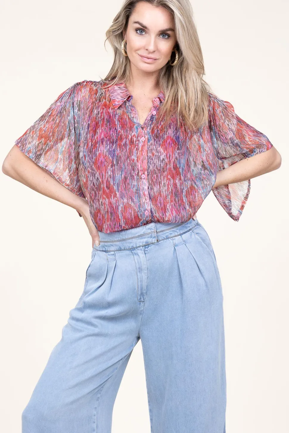 Lurex Blouse Calina | Pink... | Berenice | Little Soho