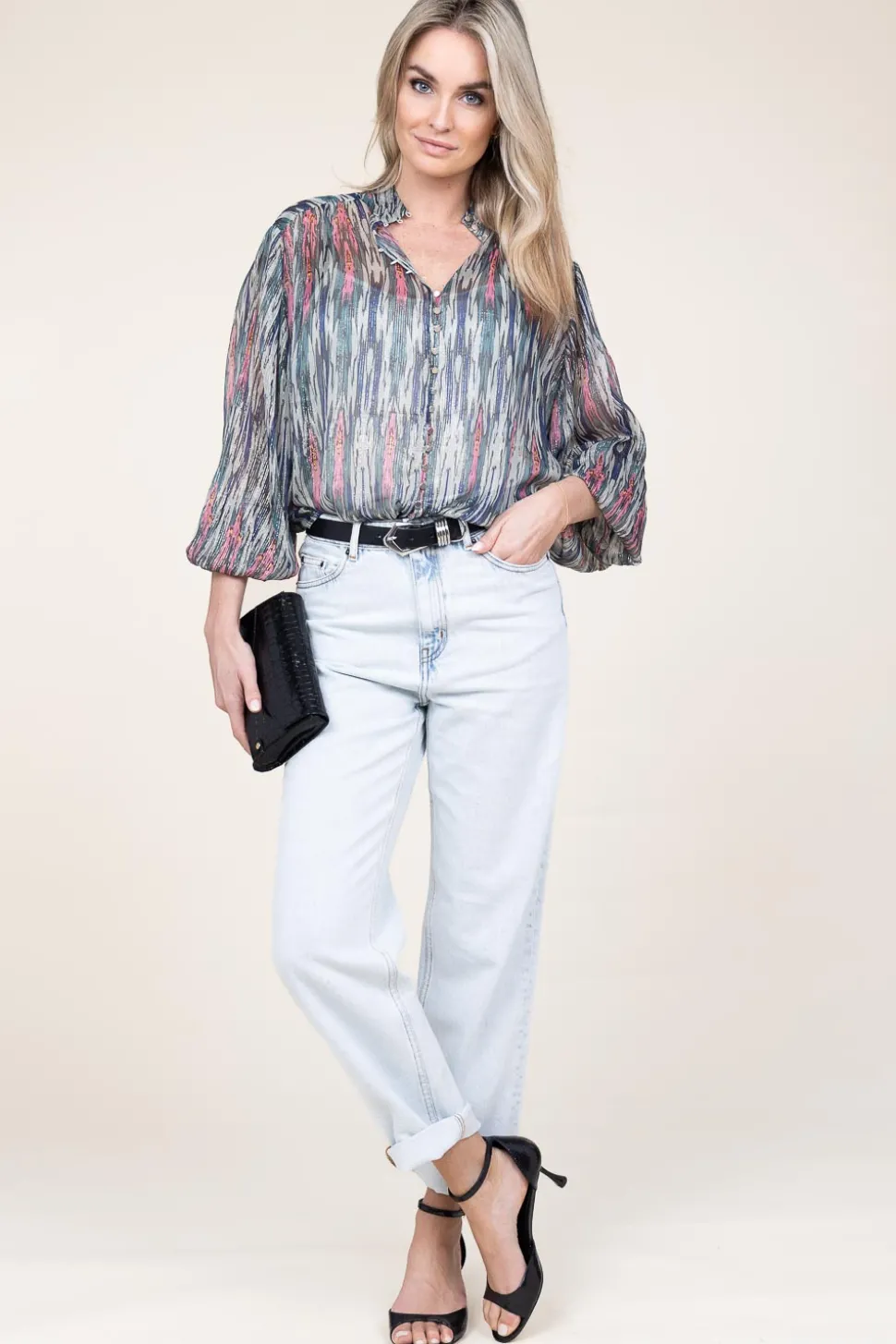 Lurex Blouse With Print Talici | Multi... | Ibana | Little Soho
