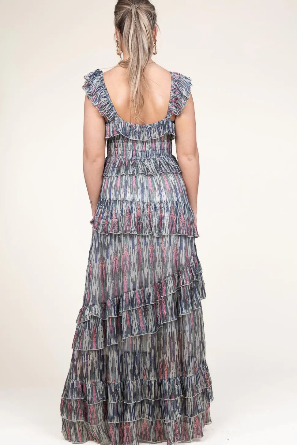 Lurex Maxi Dress With Print Danessa | Multi... | Ibana | Little Soho