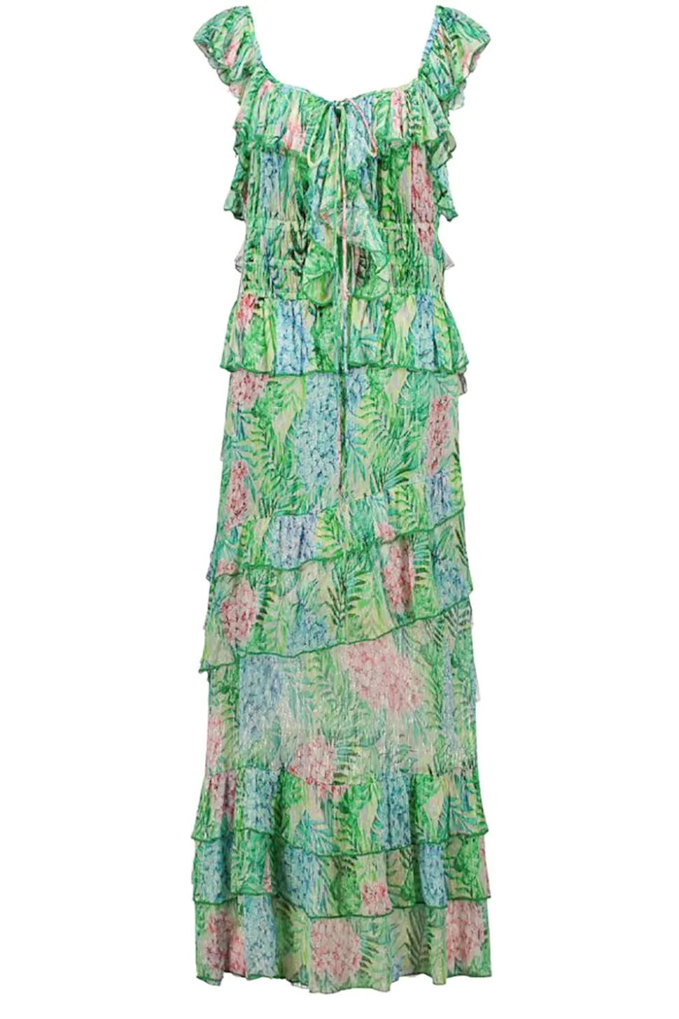 Lurex Maxi Dress With Print Danessa | Green... | Ibana | Little Soho