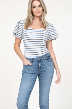 Lurex Top With Puffed Sleeves Thaira | Natural... | Ibana | Little Soho