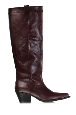 Luxury Leather Western Boot Miu | Bordeaux... | Toral | Little Soho